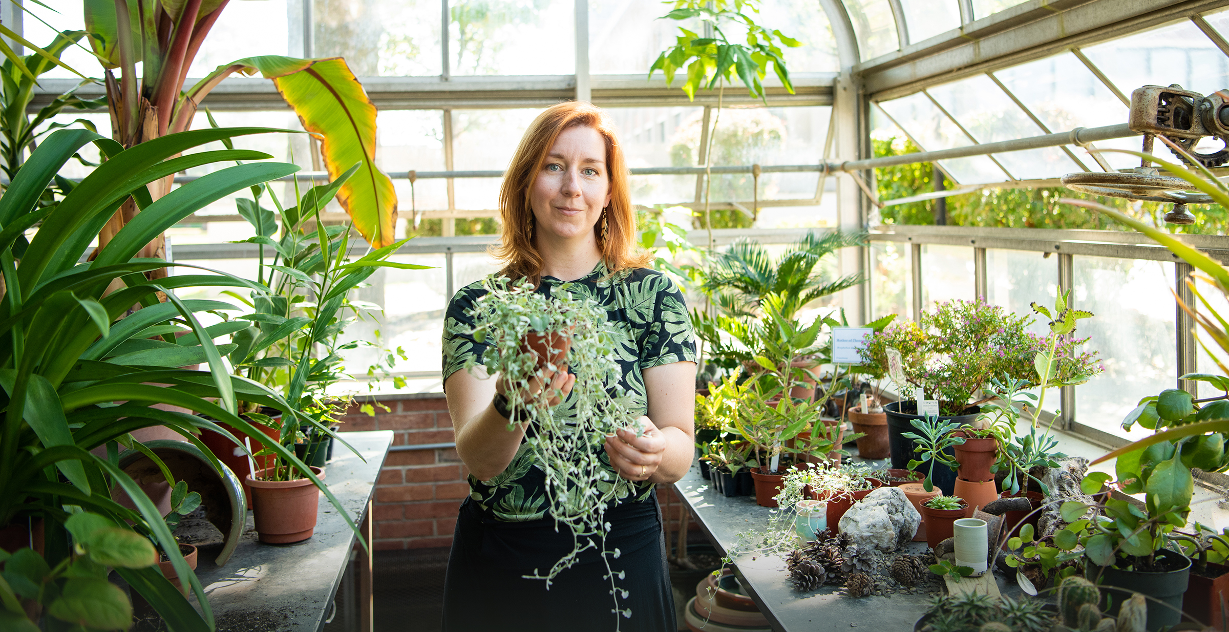 laura in the greenhouse